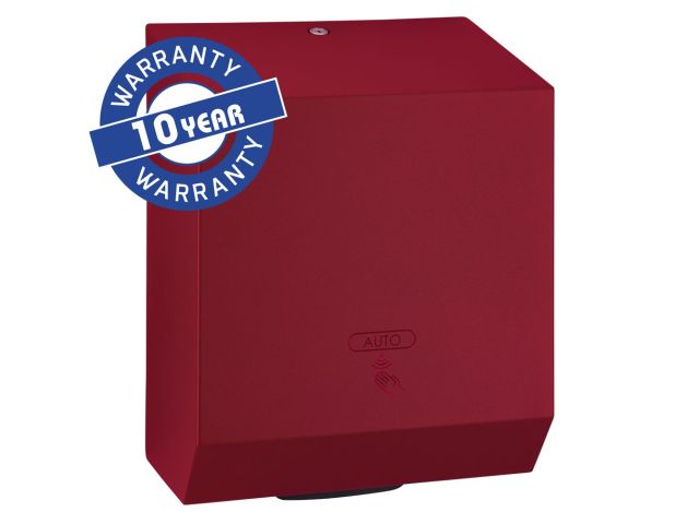 MERIDA STELLA AUTOMATIC RED LINE MAXI touch-free automatic roll paper towel dispenser, red